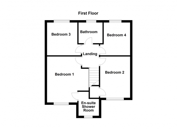 Floor Plan for 4 Bedroom Detached House for Sale in Hatfeild View, Wakefield, WF1, 3SN -  &pound390,000