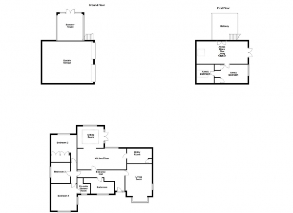 Floor Plan Image for 4 Bedroom Detached Bungalow for Sale in Hollin Lane, Crigglestone, Wakefield