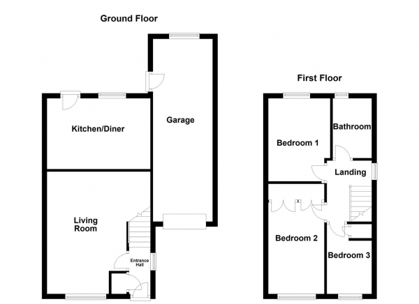 Floor Plan Image for 3 Bedroom Detached House for Sale in Dovedale Close, Crofton, Wakefield