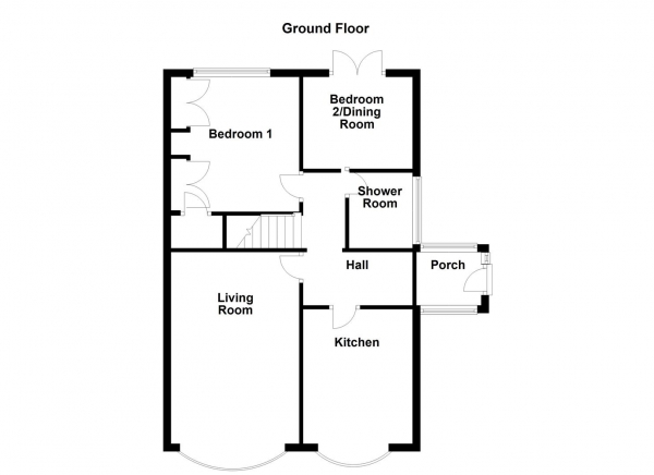 Floor Plan for 3 Bedroom Semi-Detached Bungalow for Sale in Lingwell Gate Crescent, Wakefield, WF1, 2PA -  &pound250,000