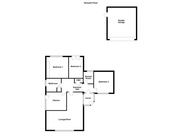 Floor Plan for 3 Bedroom Detached Bungalow for Sale in Marriott Grove, Wakefield, WF2, 6RP -  &pound425,000