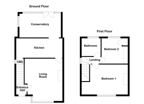 Floor Plan for 2 Bedroom End of Terrace House for Sale in Silcoates Lane, Wrenthorpe, WF2, 0PA -  &pound199,950