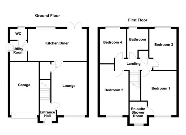 Floor Plan for 4 Bedroom Detached House for Sale in Prince Albert Road, Wakefield, WF1, 2FP -  &pound355,000