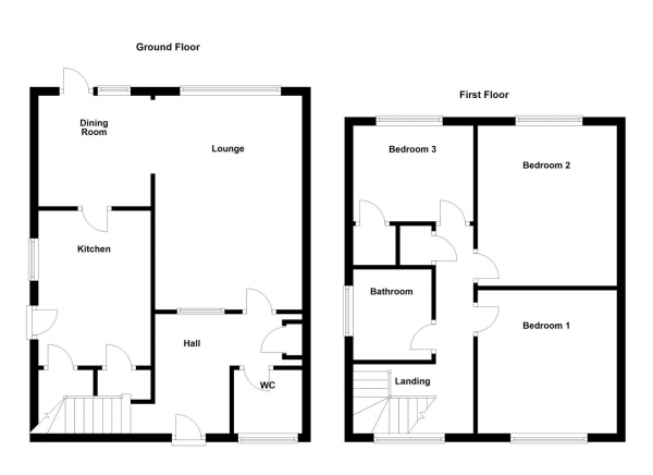 Floor Plan for 3 Bedroom Detached House for Sale in Edelshain Grove, Wakefield, WF2, 6HG -  &pound339,950