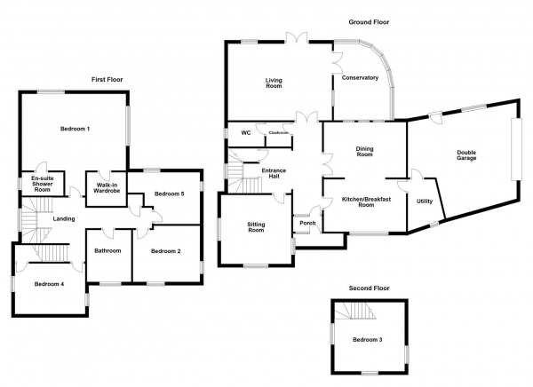 Floor Plan for 5 Bedroom Detached House for Sale in Chevet Croft, Sandal, Wakefield, WF2, 6QR - Guide Price &pound725,000