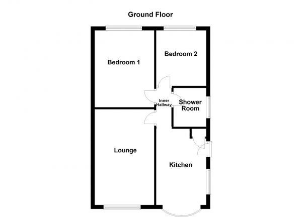 Floor Plan for 2 Bedroom Semi-Detached Bungalow for Sale in Gillion Crescent, Durkar, WF4, 3PP -  &pound220,000