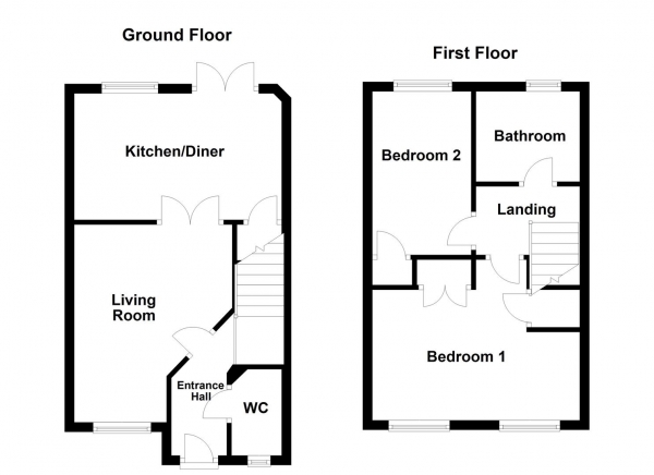 Floor Plan Image for 2 Bedroom Town House for Sale in Mill Chase Gardens, Wakefield