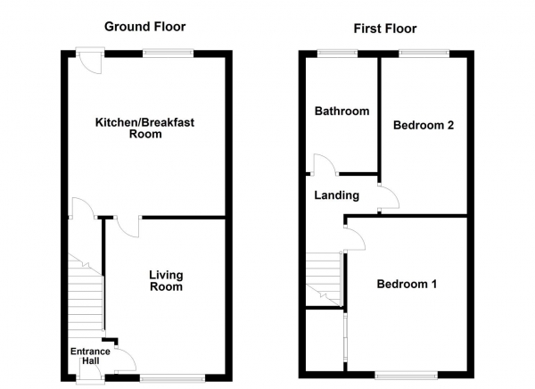 Floor Plan for 2 Bedroom Terraced House for Sale in Durkar Lane, Durkar, WF4, 3AF - OIRO &pound179,950