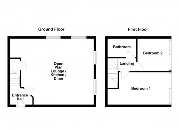 Floor Plan for 2 Bedroom Property for Sale in George Street, Wakefield, WF1, 1LG -  &pound125,000