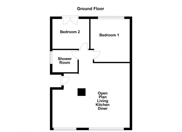 Floor Plan for 2 Bedroom Semi-Detached Bungalow for Sale in Thornes Moor Drive, Wakefield, WF2, 8QB -  &pound249,000