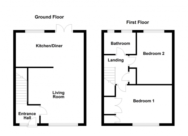 Floor Plan for 2 Bedroom Semi-Detached House for Sale in Valley Drive, Wrenthorpe, Wakefield, WF2, 0HZ -  &pound195,000