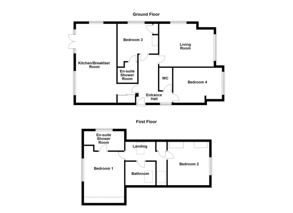 Floor Plan for 4 Bedroom Detached House for Sale in Elmwood Close, Walton, Wakefield, WF2, 6LP -  &pound400,000