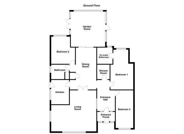 Floor Plan for 3 Bedroom Detached Bungalow for Sale in Marriott Grove, Sandal, Wakefield, WF2, 6RP -  &pound475,000