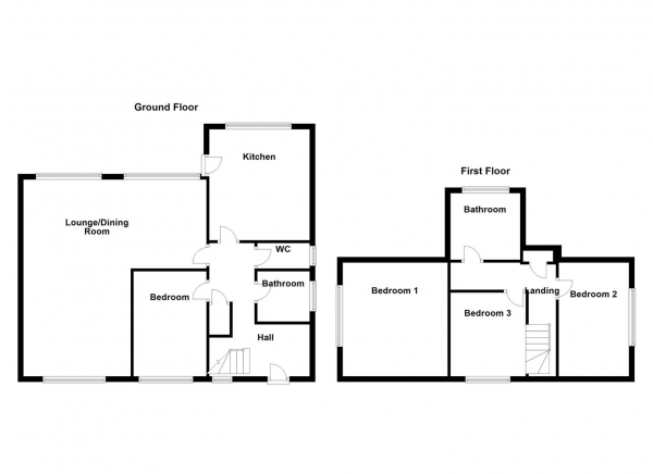 Floor Plan for 3 Bedroom Detached Bungalow for Sale in The Russets, Sandal, Wakefield, WF2, 6JF -  &pound375,000