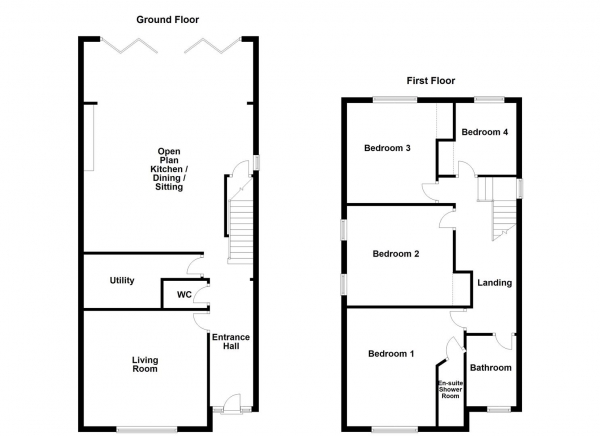 Floor Plan for 4 Bedroom Detached House for Sale in Wood Lane, Rothwell, Leeds, LS26, 0PW - Guide Price &pound550,000