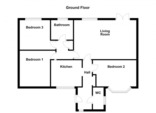 Floor Plan for 3 Bedroom Detached Bungalow for Sale in Sheridan Street, Outwood, Wakefield, WF1, 3TP -  &pound340,000