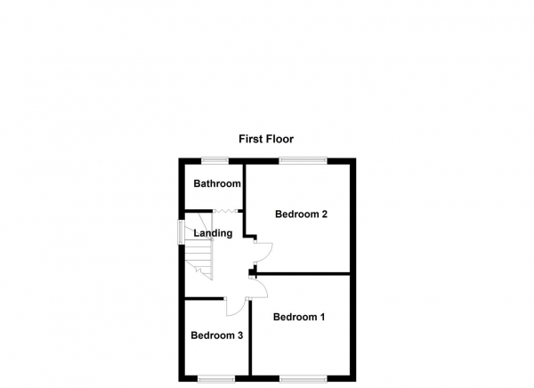 Floor Plan for 3 Bedroom Semi-Detached House for Sale in Bleakley Avenue, Notton, Wakefield, WF4, 2NT -  &pound230,000