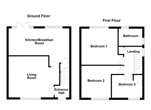 Floor Plan for 3 Bedroom Semi-Detached House for Sale in Handsworth Road, Wakefield, WF2, 7PG -  &pound240,000