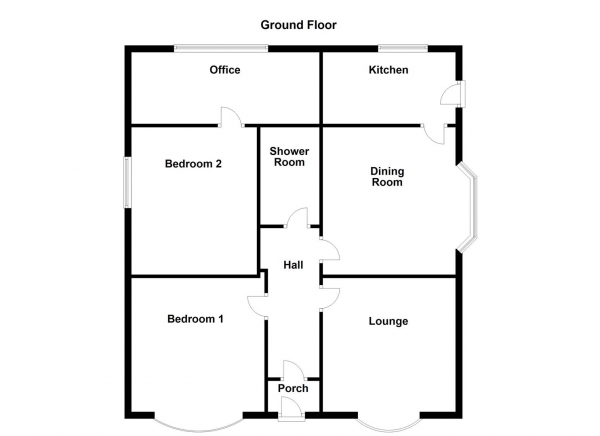 Floor Plan for 2 Bedroom Detached Bungalow for Sale in Wrenthorpe Lane, Wrenthorpe, Wakefield, WF2, 0PT - Guide Price &pound325,000