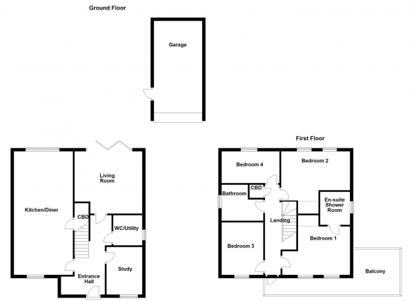 Floor Plan Image for 4 Bedroom Detached House for Sale in Thornesgate Mews, Wakefield