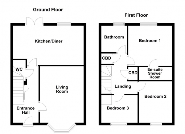 Floor Plan Image for 3 Bedroom Semi-Detached House for Sale in Field Gate Close, Wakefield