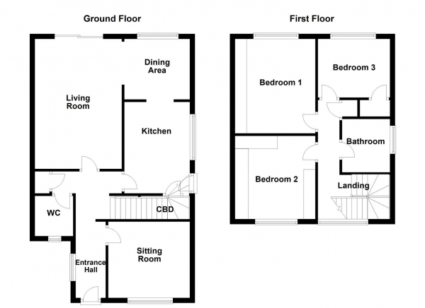 Floor Plan Image for 3 Bedroom Detached House for Sale in Stopford Garth, Sandal, Wakefield