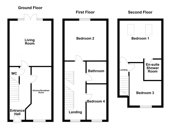 Floor Plan Image for 4 Bedroom Town House for Sale in Maltby Avenue, Woolley Grange, Barnsley