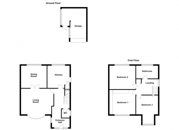 Floor Plan Image for 3 Bedroom Detached House for Sale in Lime Crescent, Sandal, Wakefield