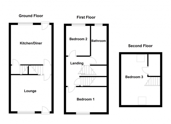 Floor Plan Image for 3 Bedroom Terraced House for Sale in Lime Pit Lane, Stanley