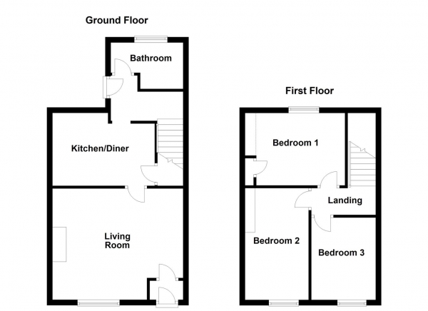 Floor Plan Image for 3 Bedroom Property for Sale in Doncaster Road, Crofton, Wakefield