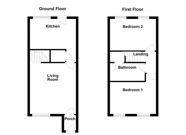 Floor Plan Image for 2 Bedroom Terraced House for Sale in Howden Way, Eastmoor, Wakefield