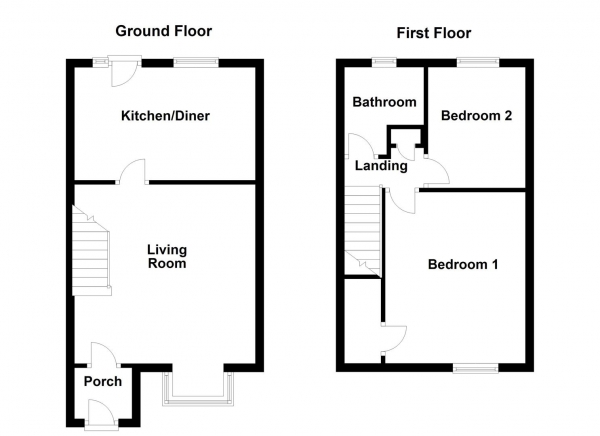 Floor Plan Image for 2 Bedroom Semi-Detached House for Sale in Fernleigh Court, Wakefield