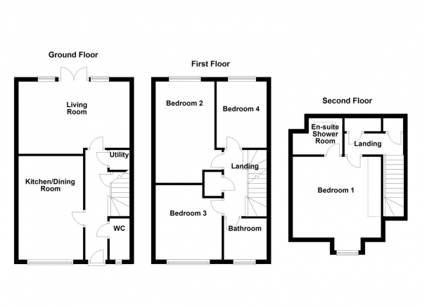 Floor Plan Image for 4 Bedroom Semi-Detached House for Sale in Fountains Close, Wakefield