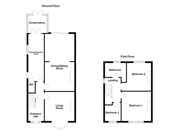 Floor Plan Image for 3 Bedroom Semi-Detached House for Sale in Horbury Road, Wakefield