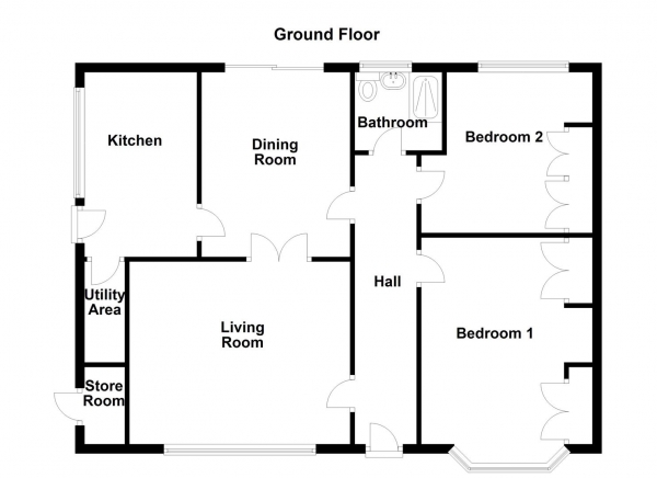 Floor Plan Image for 2 Bedroom Semi-Detached Bungalow for Sale in Lovaine Grove, Wakefield