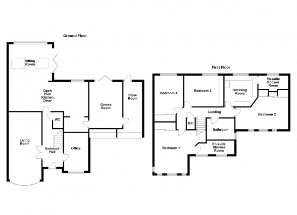 Floor Plan Image for 5 Bedroom Detached House for Sale in Rosedale Drive, Tingley, Wakefield