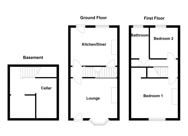 Floor Plan Image for 2 Bedroom Semi-Detached House for Sale in Church Lane, Wakefield