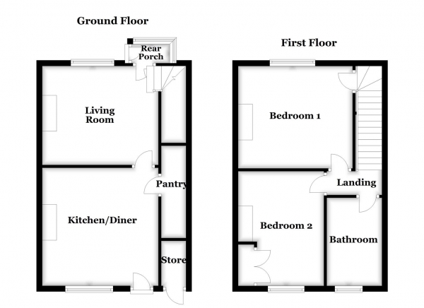 Floor Plan Image for 2 Bedroom Terraced House for Sale in Binks Street, Wakefield