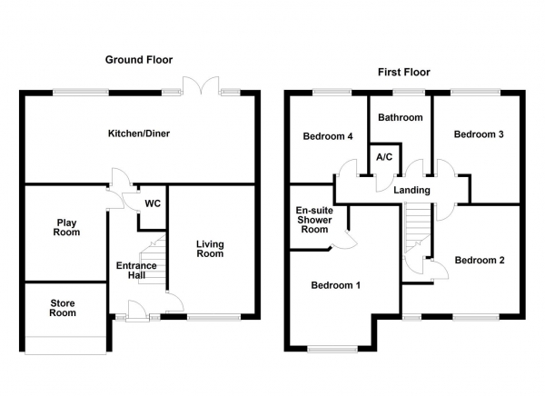 Floor Plan Image for 4 Bedroom Detached House for Sale in Heselden Drive, Wakefield