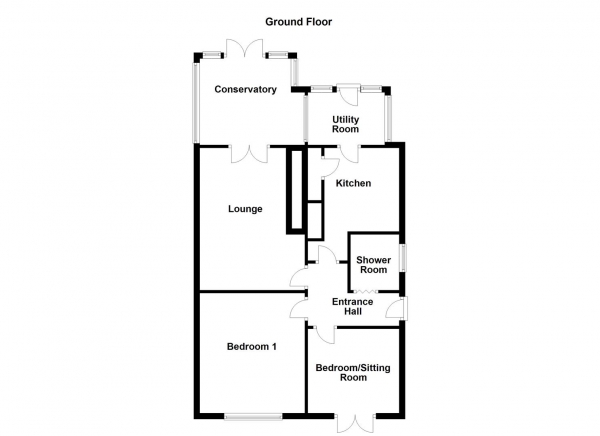 Floor Plan Image for 2 Bedroom Semi-Detached Bungalow for Sale in The Close, Durkar, Wakefield