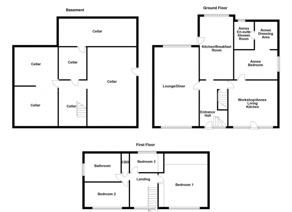 Floor Plan Image for 4 Bedroom Detached House for Sale in Denby Dale Road, Calder Grove, Wakefield