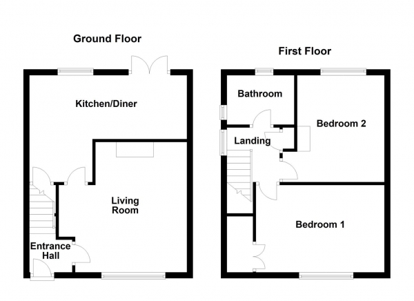 Floor Plan Image for 2 Bedroom Semi-Detached House for Sale in Hendal Lane, Wakefield