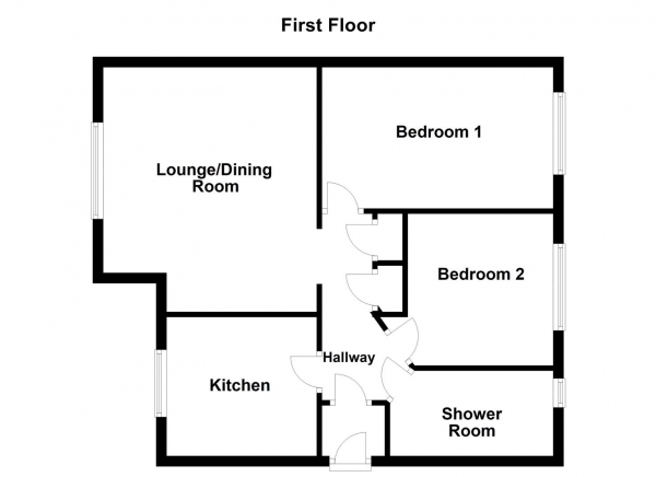 Floor Plan Image for 2 Bedroom Ground Flat for Sale in Mill Chase Road, Alverthorpe, Wakefield