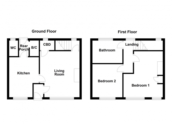 Floor Plan Image for 2 Bedroom Terraced House for Sale in Warren Avenue, Wakefield