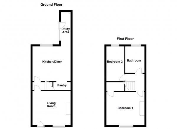 Floor Plan Image for 2 Bedroom Terraced House for Sale in Balne Avenue, Wakefield