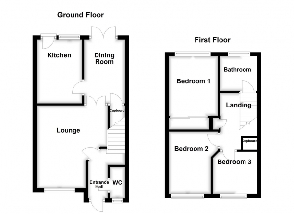 Floor Plan Image for 3 Bedroom Semi-Detached House for Sale in Mill Chase Road, Wakefield, WF2 9SL