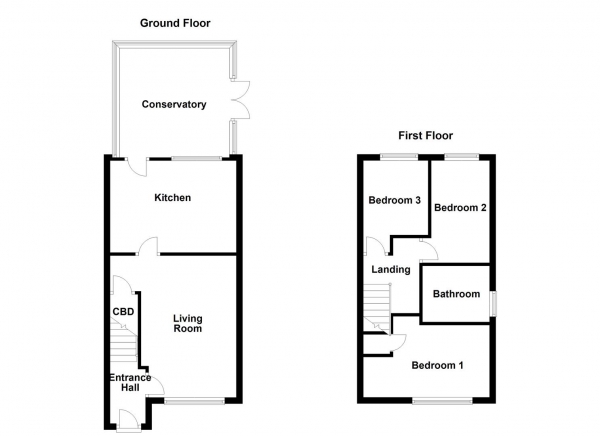 Floor Plan Image for 3 Bedroom Property for Sale in Belfry Court, Outwood, Wakefield