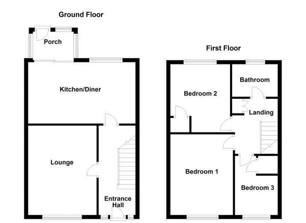 Floor Plan Image for 3 Bedroom Town House for Sale in Esther Grove, Wakefield