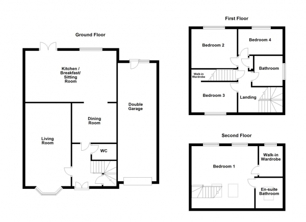 Floor Plan Image for 4 Bedroom Semi-Detached House for Sale in St. Pauls Walk, Wakefield