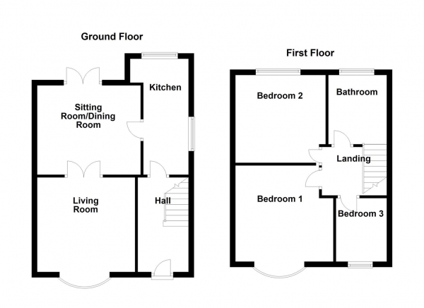 Floor Plan Image for 3 Bedroom Semi-Detached House for Sale in Oakwood, Wakefield